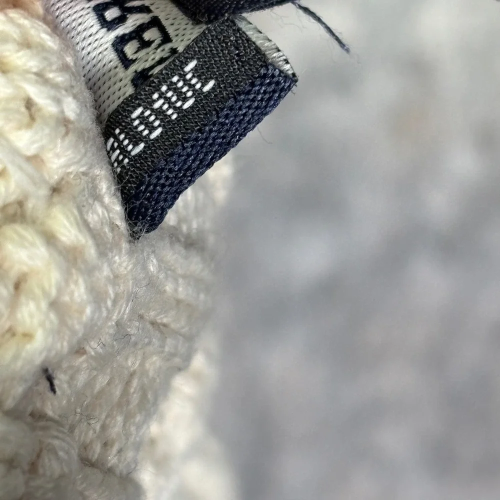VTG Ralph Lauren Cable Knit Mittens Gloves Cream Navy Logo‎ Cotton Toddler Kids